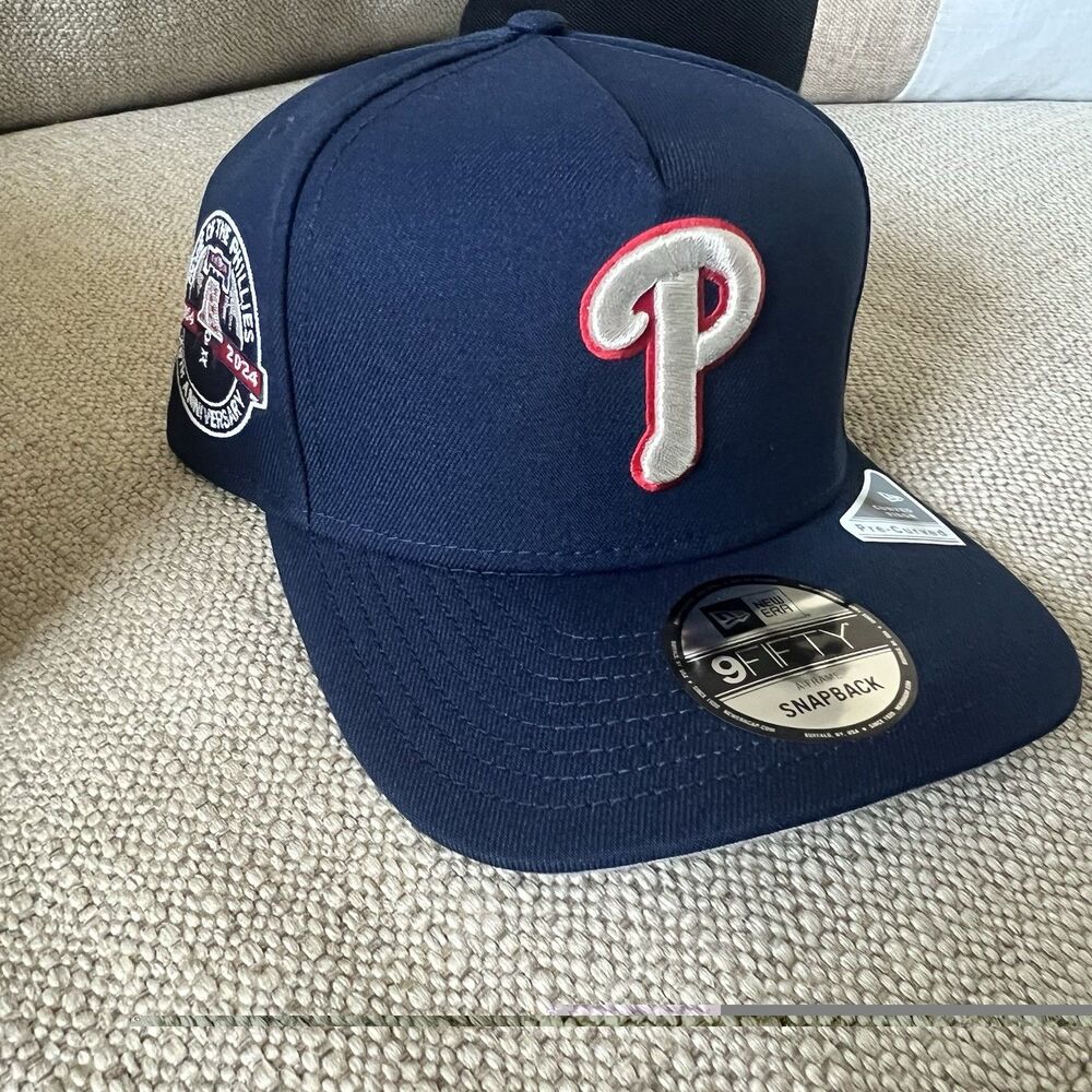 New Era 9FIFTY Philadelphia Phillies Hat Cap A-Frame Snapback Adjustable Navy